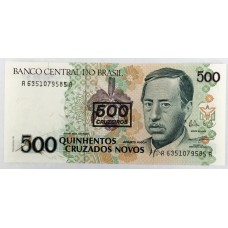 BRAZIL 1990 . FIVE HUNDRED 500 CRUZADOS NOVOS BANKNOTE